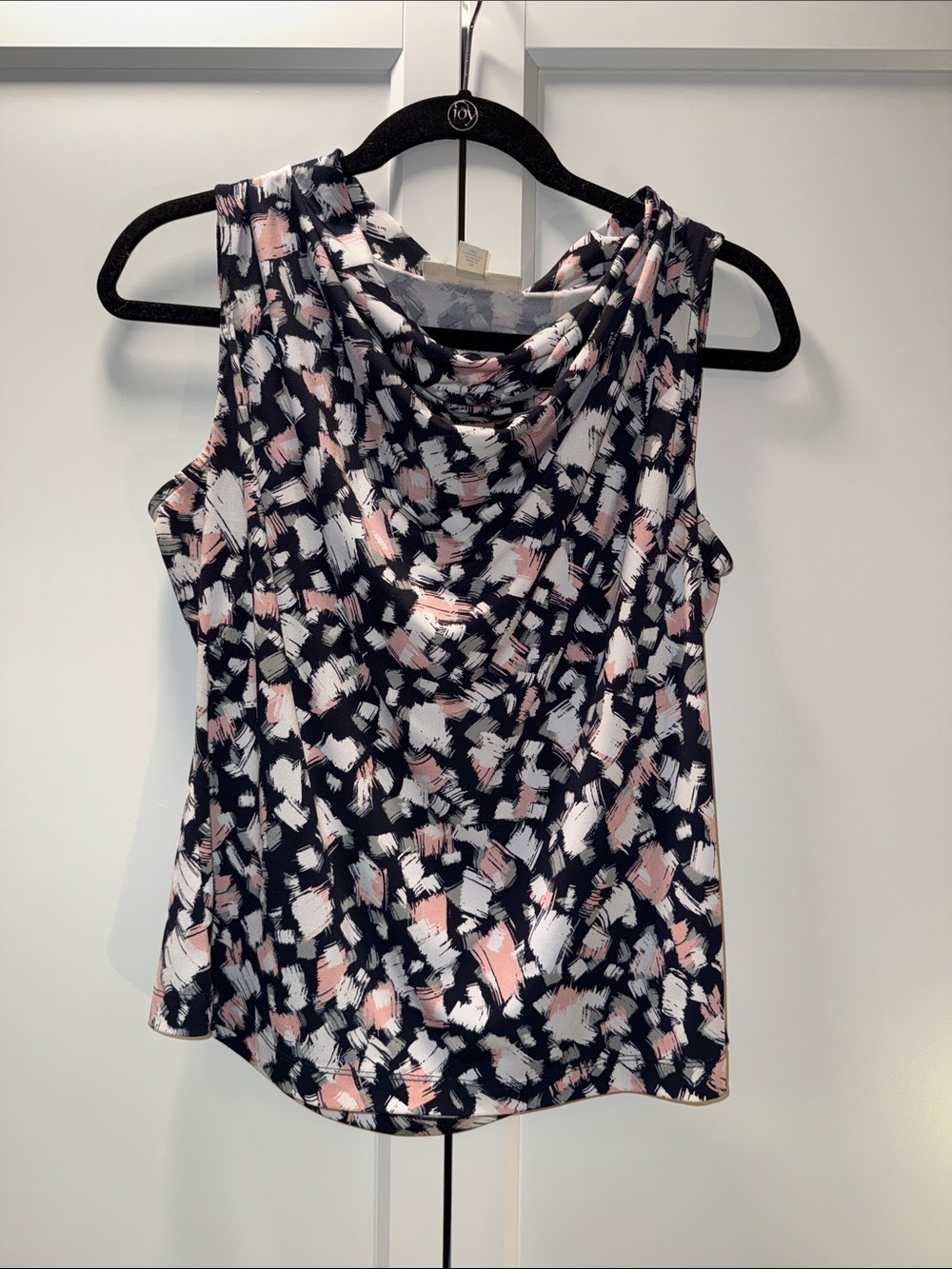 Sleeveless Cowl Neck Camisole in Navy and Blush